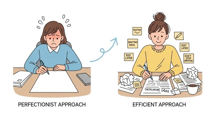 Comparison of perfectionist versus efficient blog writing approaches for time-strapped bloggers